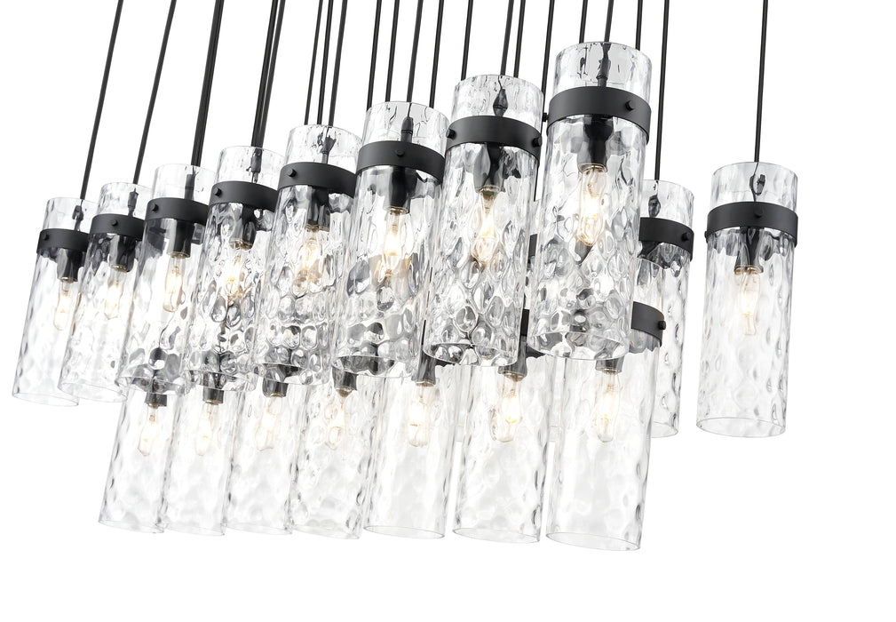 Linear Chandelier Z-Lite 7002P5-23L-MB Matte Black Fontaine 23 Light Linear Chandelier Z-Lite