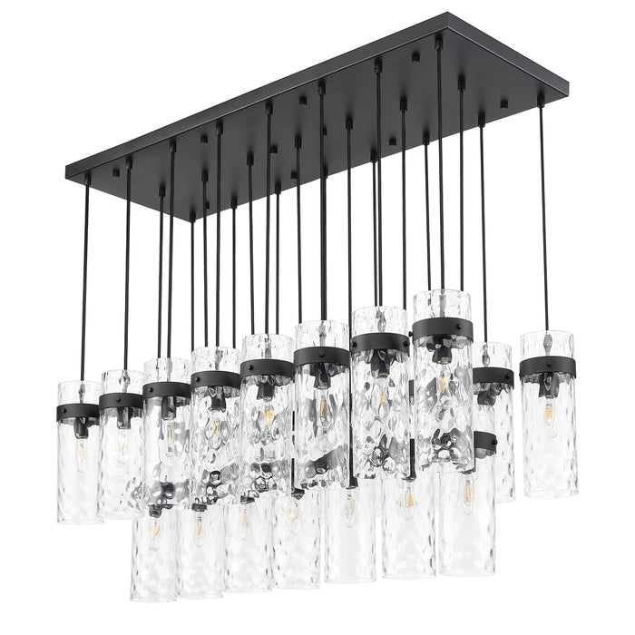 Linear Chandelier Z-Lite 7002P5-23L-MB Matte Black Fontaine 23 Light Linear Chandelier Z-Lite