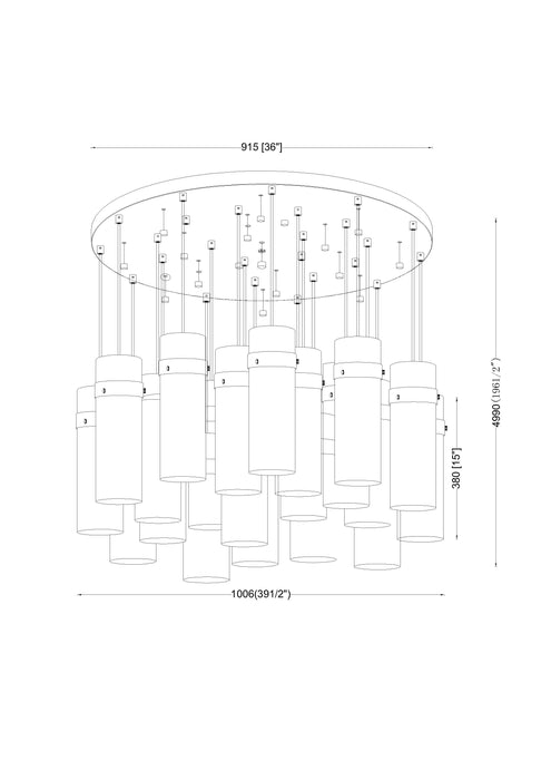 Chandelier Z-Lite 7002P5-27R-RB Rubbed Brass Fontaine 27 Light Chandelier Z-Lite