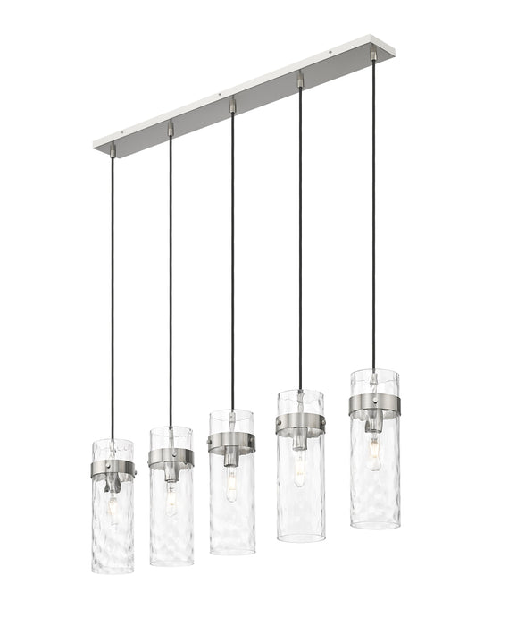 Linear Chandelier Z-Lite 7002P5-5L-BN Brushed Nickel Fontaine 5 Light Linear Chandelier Z-Lite