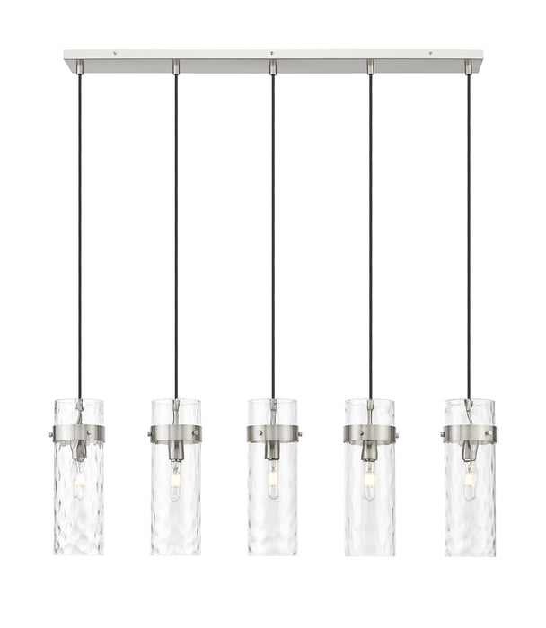 Linear Chandelier Z-Lite 7002P5-5L-BN Brushed Nickel Fontaine 5 Light Linear Chandelier Z-Lite