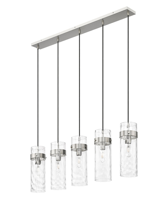 Linear Chandelier Z-Lite 7002P5-5L-BN Brushed Nickel Fontaine 5 Light Linear Chandelier Z-Lite