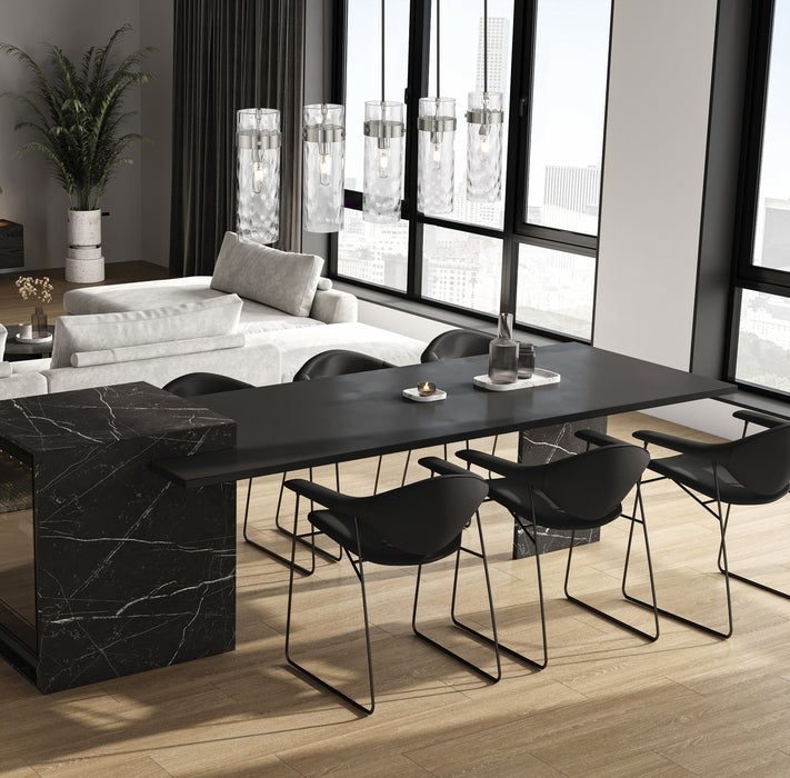 Linear Chandelier Z-Lite 7002P5-5L-BN Brushed Nickel Fontaine 5 Light Linear Chandelier Z-Lite