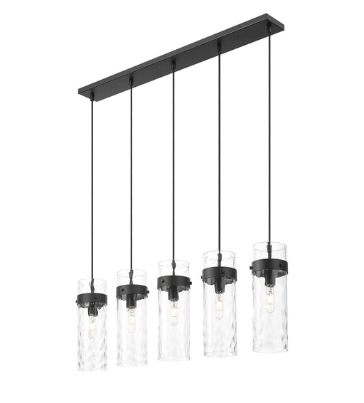 Linear Chandelier Z-Lite 7002P5-5L-MB Matte Black Fontaine 5 Light Linear Chandelier Z-Lite