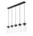 Linear Chandelier Z-Lite 7002P5-5L-MB Matte Black Fontaine 5 Light Linear Chandelier Z-Lite