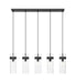 Linear Chandelier Z-Lite 7002P5-5L-MB Matte Black Fontaine 5 Light Linear Chandelier Z-Lite