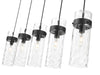 Linear Chandelier Z-Lite 7002P5-5L-MB Matte Black Fontaine 5 Light Linear Chandelier Z-Lite
