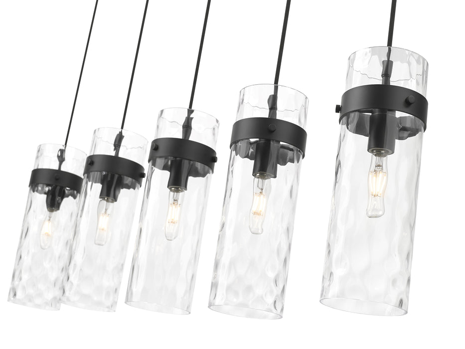 Linear Chandelier Z-Lite 7002P5-5L-MB Matte Black Fontaine 5 Light Linear Chandelier Z-Lite