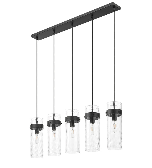 Linear Chandelier Z-Lite 7002P5-5L-MB Matte Black Fontaine 5 Light Linear Chandelier Z-Lite