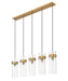 Linear Chandelier Z-Lite 7002P5-5L-RB Rubbed Brass Fontaine 5 Light Linear Chandelier Z-Lite
