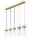 Linear Chandelier Z-Lite 7002P5-5L-RB Rubbed Brass Fontaine 5 Light Linear Chandelier Z-Lite