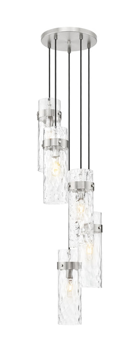 Chandelier Z-Lite 7002P5-5R-BN Brushed Nickel Fontaine 5 Light Chandelier Z-Lite