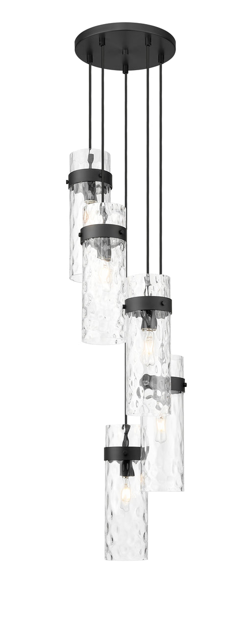Chandelier Z-Lite 7002P5-5R-MB Matte Black Fontaine 5 Light Chandelier Z-Lite