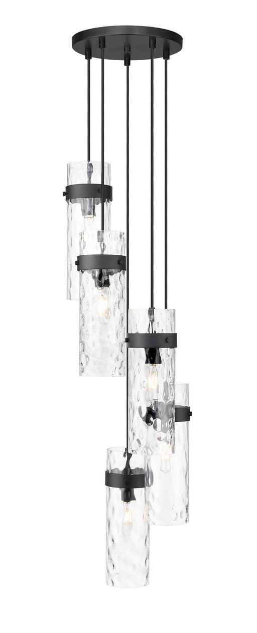 Chandelier Z-Lite 7002P5-5R-MB Matte Black Fontaine 5 Light Chandelier Z-Lite