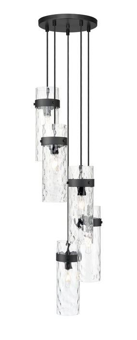 Chandelier Z-Lite 7002P5-5R-MB Matte Black Fontaine 5 Light Chandelier Z-Lite