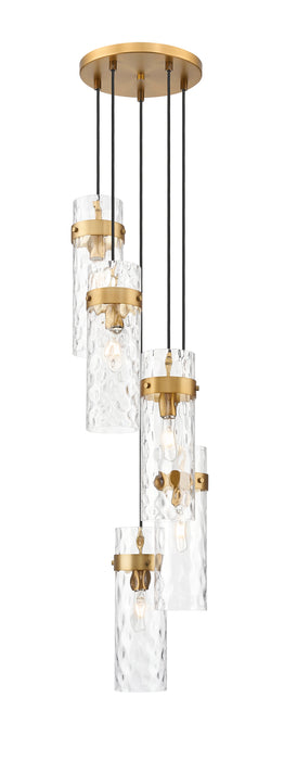 Chandelier Z-Lite 7002P5-5R-RB Rubbed Brass Fontaine 5 Light Chandelier Z-Lite