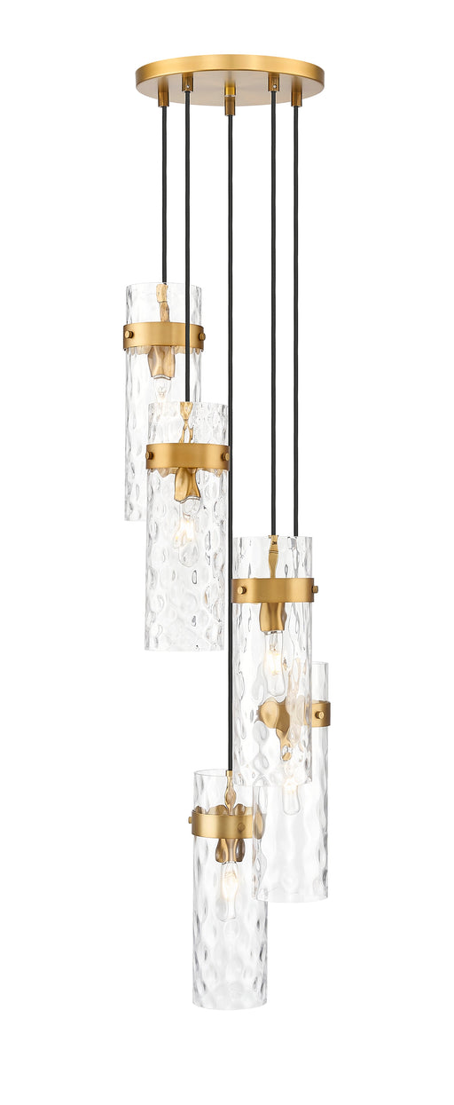 Chandelier Z-Lite 7002P5-5R-RB Rubbed Brass Fontaine 5 Light Chandelier Z-Lite