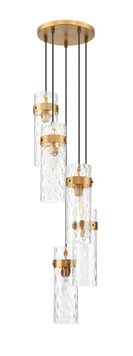 Chandelier Z-Lite 7002P5-5R-RB Rubbed Brass Fontaine 5 Light Chandelier Z-Lite
