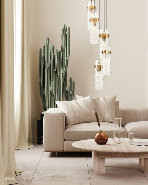 Chandelier Z-Lite 7002P5-5R-RB Rubbed Brass Fontaine 5 Light Chandelier Z-Lite