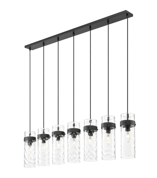 Linear Chandelier Z-Lite 7002P5-7L-MB Matte Black Fontaine 7 Light Linear Chandelier Z-Lite