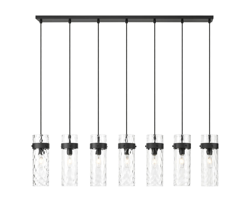 Linear Chandelier Z-Lite 7002P5-7L-MB Matte Black Fontaine 7 Light Linear Chandelier Z-Lite
