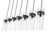Linear Chandelier Z-Lite 7002P5-7L-MB Matte Black Fontaine 7 Light Linear Chandelier Z-Lite