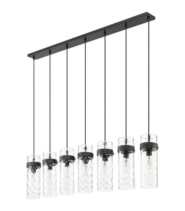 Linear Chandelier Z-Lite 7002P5-7L-MB Matte Black Fontaine 7 Light Linear Chandelier Z-Lite