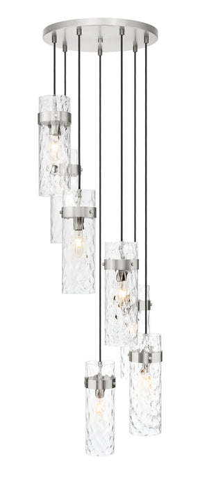 Chandelier Z-Lite 7002P5-7R-BN Brushed Nickel Fontaine 7 Light Chandelier Z-Lite
