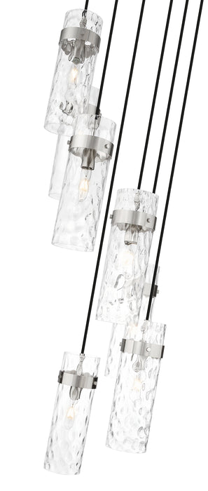 Chandelier Z-Lite 7002P5-7R-BN Brushed Nickel Fontaine 7 Light Chandelier Z-Lite