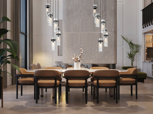 Chandelier Z-Lite 7002P5-7R-MB Matte Black Fontaine 7 Light Chandelier Z-Lite