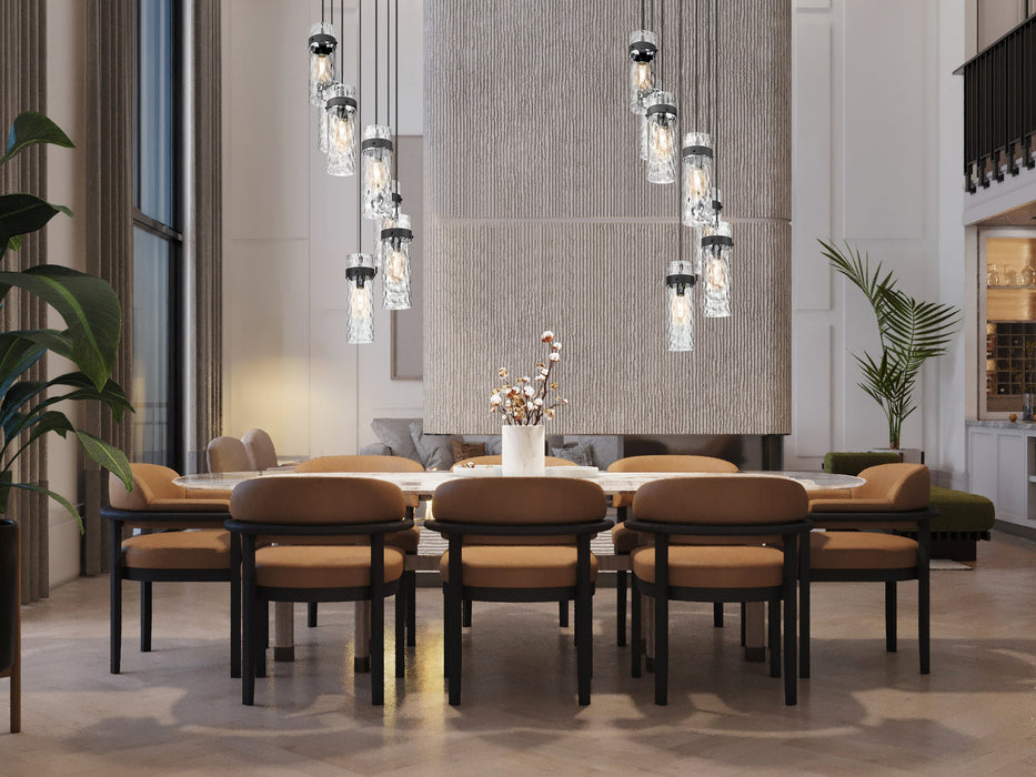 Chandelier Z-Lite 7002P5-7R-MB Matte Black Fontaine 7 Light Chandelier Z-Lite