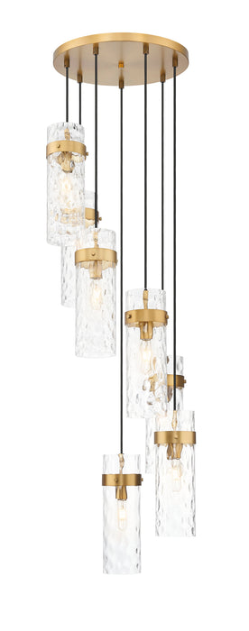 Chandelier Z-Lite 7002P5-7R-RB Rubbed Brass Fontaine 7 Light Chandelier Z-Lite