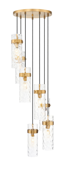 Chandelier Z-Lite 7002P5-7R-RB Rubbed Brass Fontaine 7 Light Chandelier Z-Lite