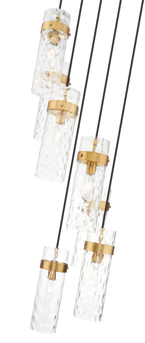 Chandelier Z-Lite 7002P5-7R-RB Rubbed Brass Fontaine 7 Light Chandelier Z-Lite