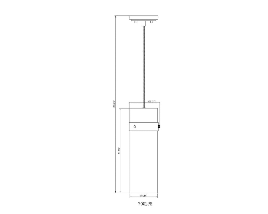 Pendant Z-Lite 7002P5-MB Matte Black Fontaine 1 Light Pendant Z-Lite