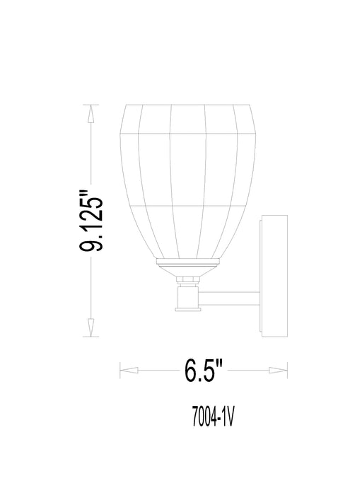 Vanity Z-Lite 7004-1V-MB Matte Black Oren 1 Light Vanity Z-Lite