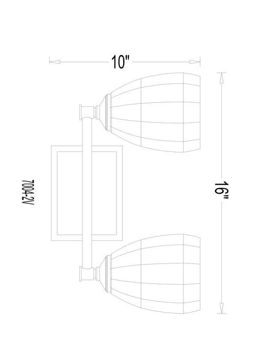 Vanity Z-Lite 7004-2V-BN Brushed Nickel Oren 2 Light Vanity Z-Lite