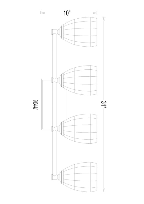 Vanity Z-Lite 7004-4V-CH Chrome Oren 4 Light Vanity Z-Lite