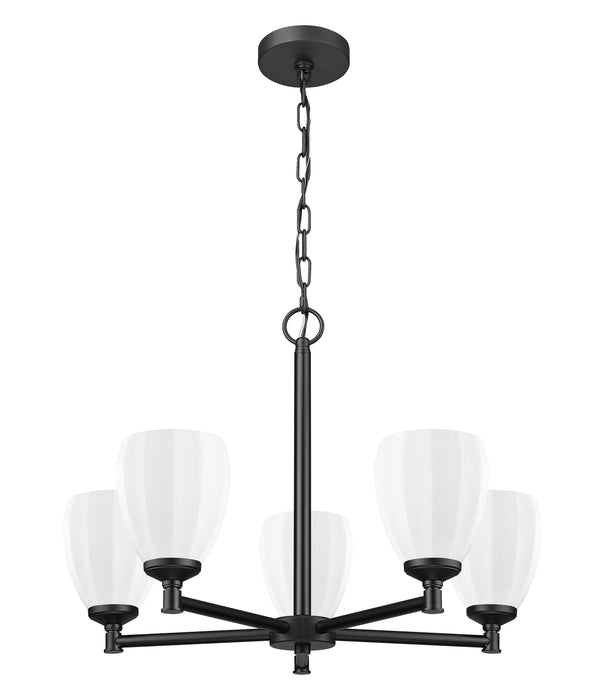 Chandelier Z-Lite 7004-5MB Matte Black Oren 5 Light Chandelier Z-Lite