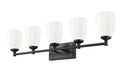 Vanity Z-Lite 7004-5V-MB Matte Black Oren 5 Light Vanity Z-Lite