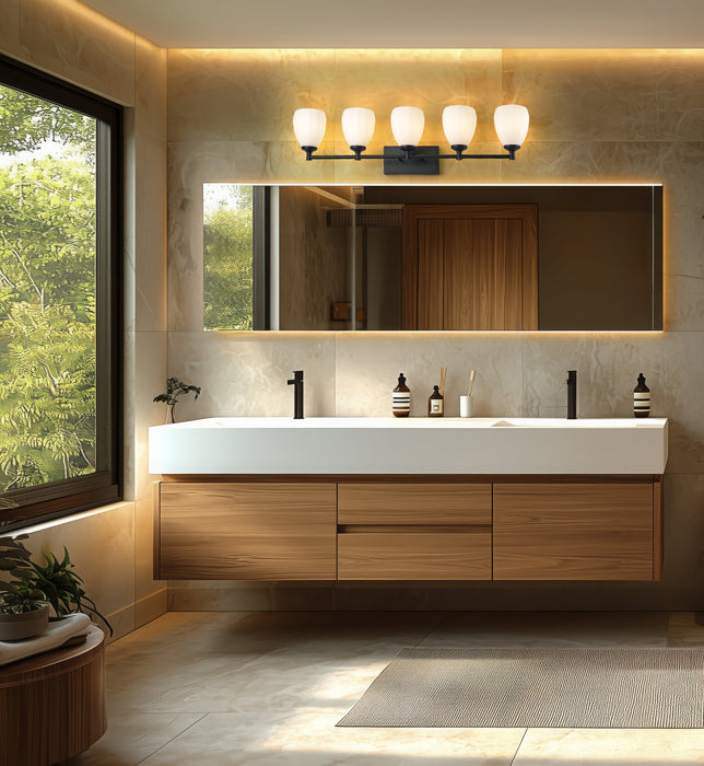 Vanity Z-Lite 7004-5V-MB Matte Black Oren 5 Light Vanity Z-Lite