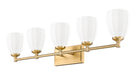 Vanity Z-Lite 7004-5V-MGLD Modern Gold Oren 5 Light Vanity Z-Lite