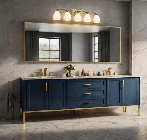 Vanity Z-Lite 7004-5V-MGLD Modern Gold Oren 5 Light Vanity Z-Lite