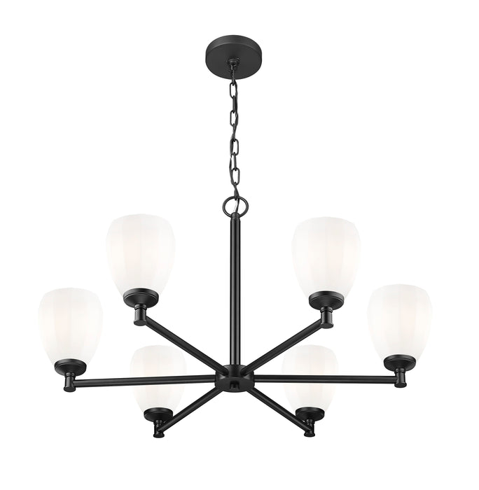 Chandelier Z-Lite 7004-6MB Matte Black Oren 6 Light Chandelier Z-Lite