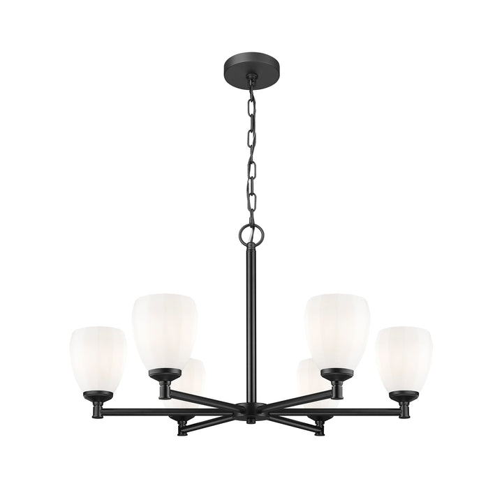 Chandelier Z-Lite 7004-6MB Matte Black Oren 6 Light Chandelier Z-Lite