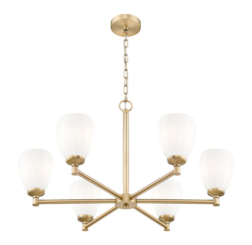 Chandelier Z-Lite 7004-6MGLD Modern Gold Oren 6 Light Chandelier Z-Lite