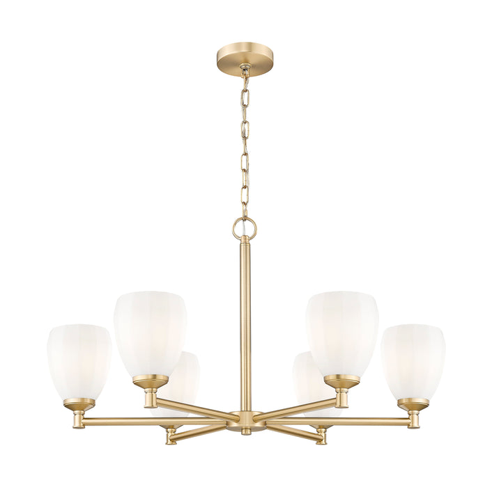 Chandelier Z-Lite 7004-6MGLD Modern Gold Oren 6 Light Chandelier Z-Lite