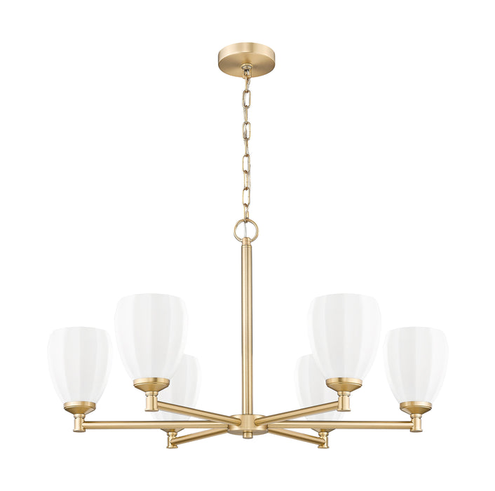 Chandelier Z-Lite 7004-6MGLD Modern Gold Oren 6 Light Chandelier Z-Lite