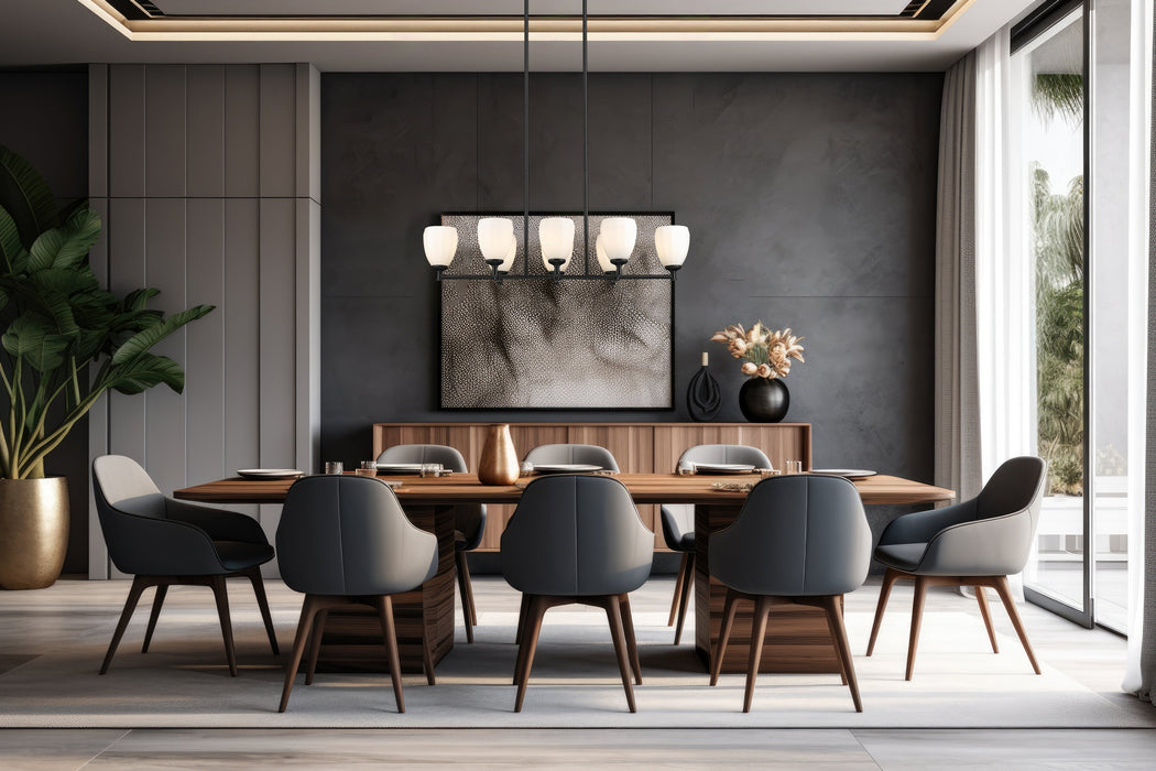 Linear Chandelier Z-Lite 7004-8L-MB Matte Black Oren 8 Light Linear Chandelier Z-Lite