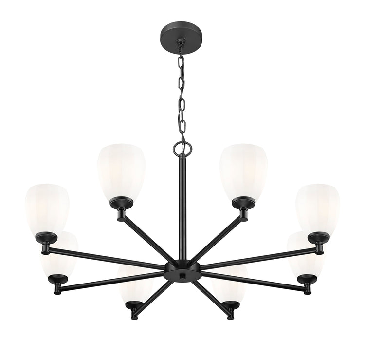 Chandelier Z-Lite 7004-8MB Matte Black Oren 8 Light Chandelier Z-Lite